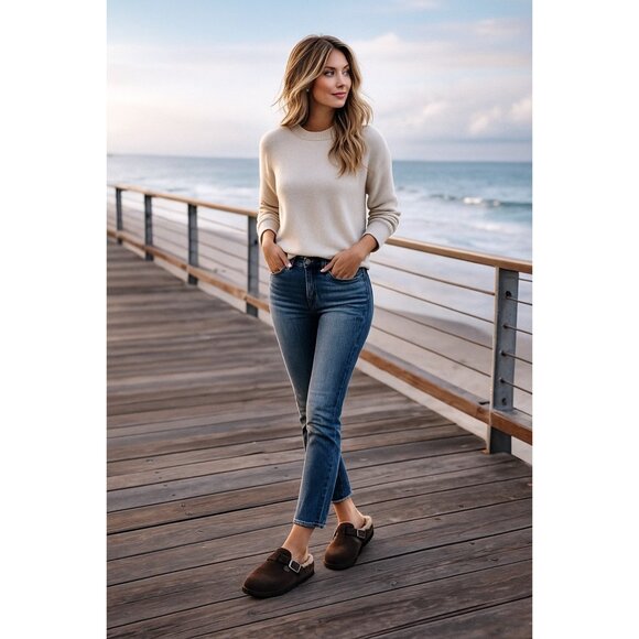 Birkenstock Boston Shearling Mocha Suede Genuine Shearling Lined Size 35 New - Picture 2 of 16